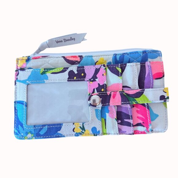 Vera Bradley ID Wallet Marian Floral Print Quilted Card Holder Zipper Travel - Picture 11 of 12